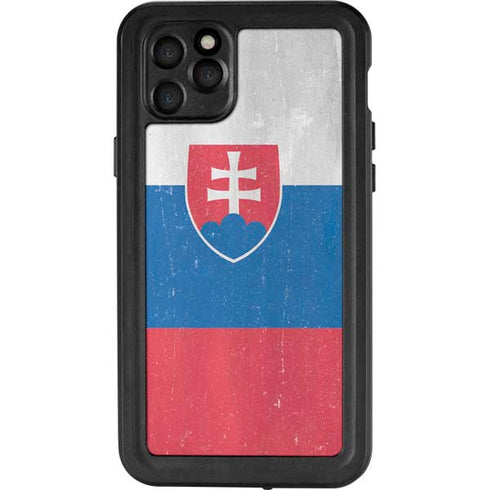 Slovakia Flag Distressed iPhone 11 Pro Max Waterproof Case